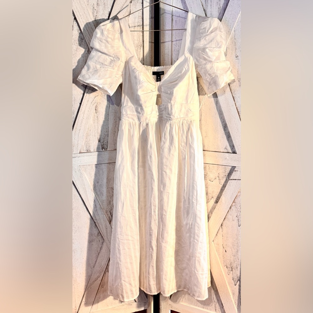 Aqua White Boho Dress